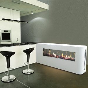 Milano 130 Freestanding Power Flue Gas Fire With Casing