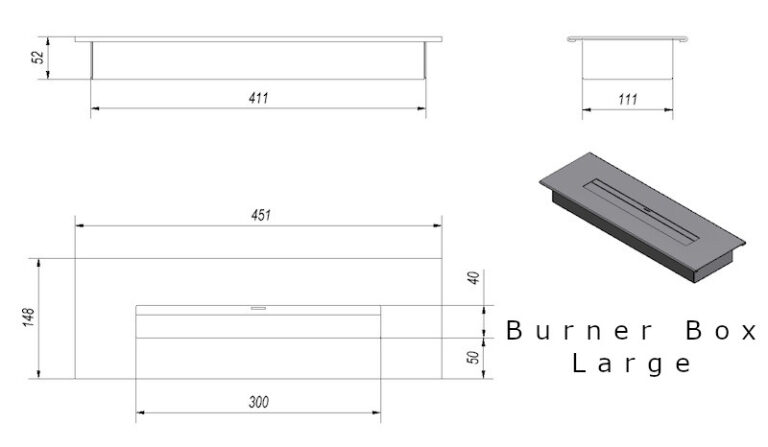 Burner Box Large Tech Drawing